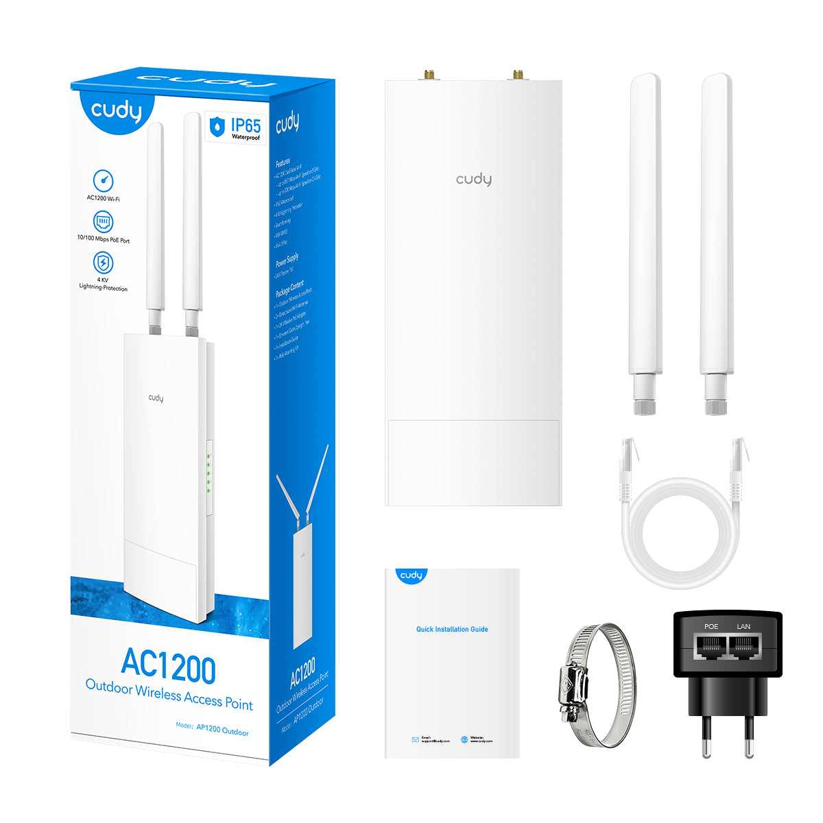 Punto de acceso Wi-Fi AC1200 para interiores/exteriores, AP1200 para exteriores 1.0