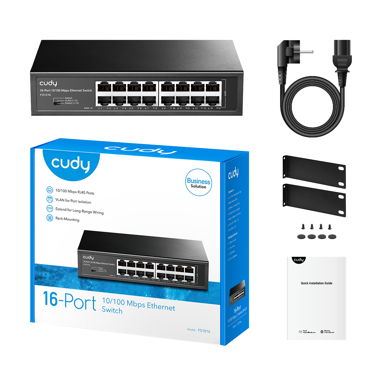 16-Port 10/100 Mbps Ethernet Switch, FS1016 1.0