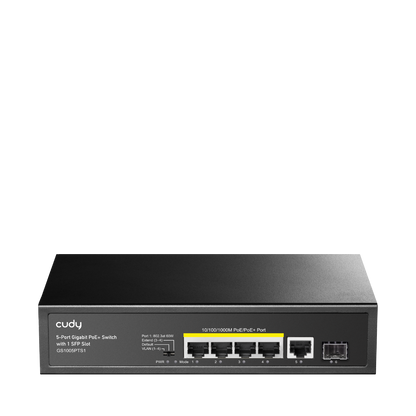 5-Port Gigabit PoE+ Switch with 1 SFP Slot, GS1005PTS1 1.0