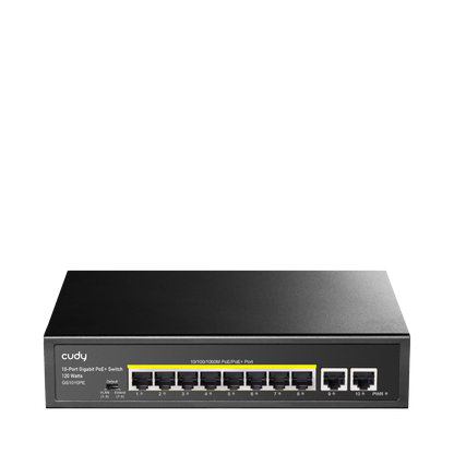 8-GbE PoE Switch with 2 Uplink GbE, GS1010PE 1.0