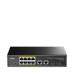 8-GbE-PoE-Switch mit 2 Uplink-GbE und 2 Uplink-SFP, GS1010PS2 1.0