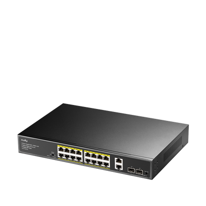 16-GbE PoE Switch with 2 Uplink GbE and 2 Uplink SFP, GS1018PS2 1.0