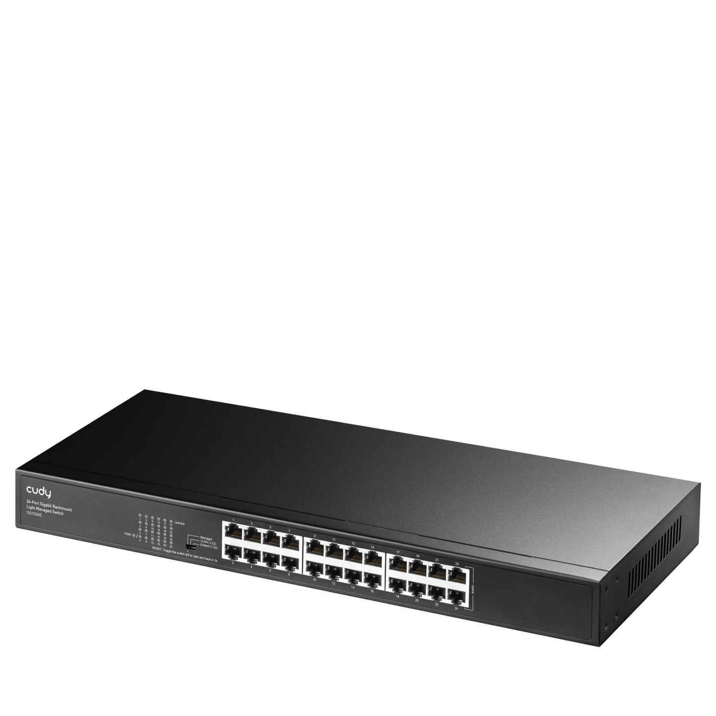 Leicht verwalteter 24-Port-Gigabit-Rackmount-Switch, GS1024E 1.0