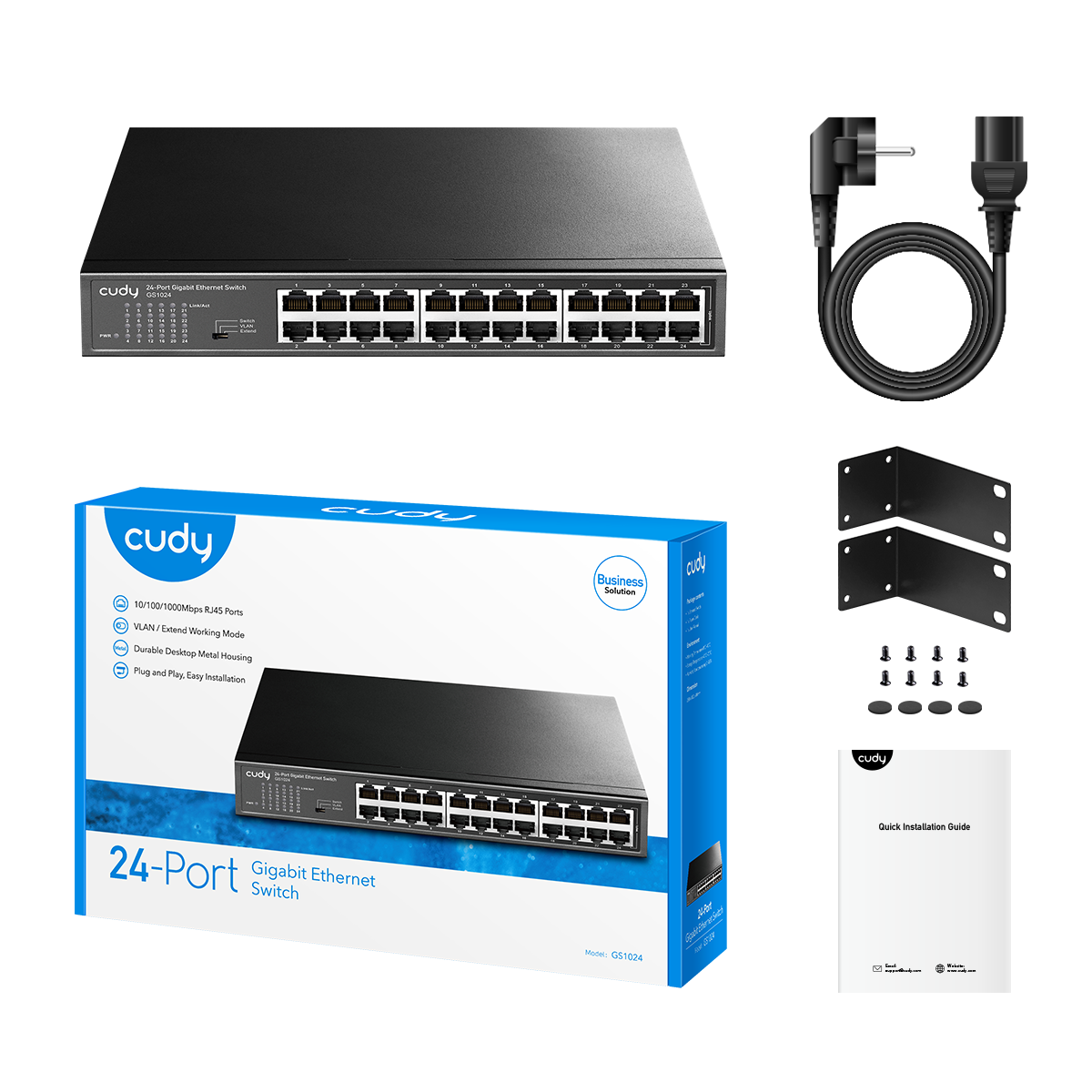 24-Port-Gigabit-Unmanaged-Switch, GS1024 3.0