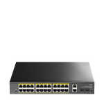 24-GbE PoE Switch with 2 Uplink GbE and 2 Uplink SFP, GS1026PS2 1.0