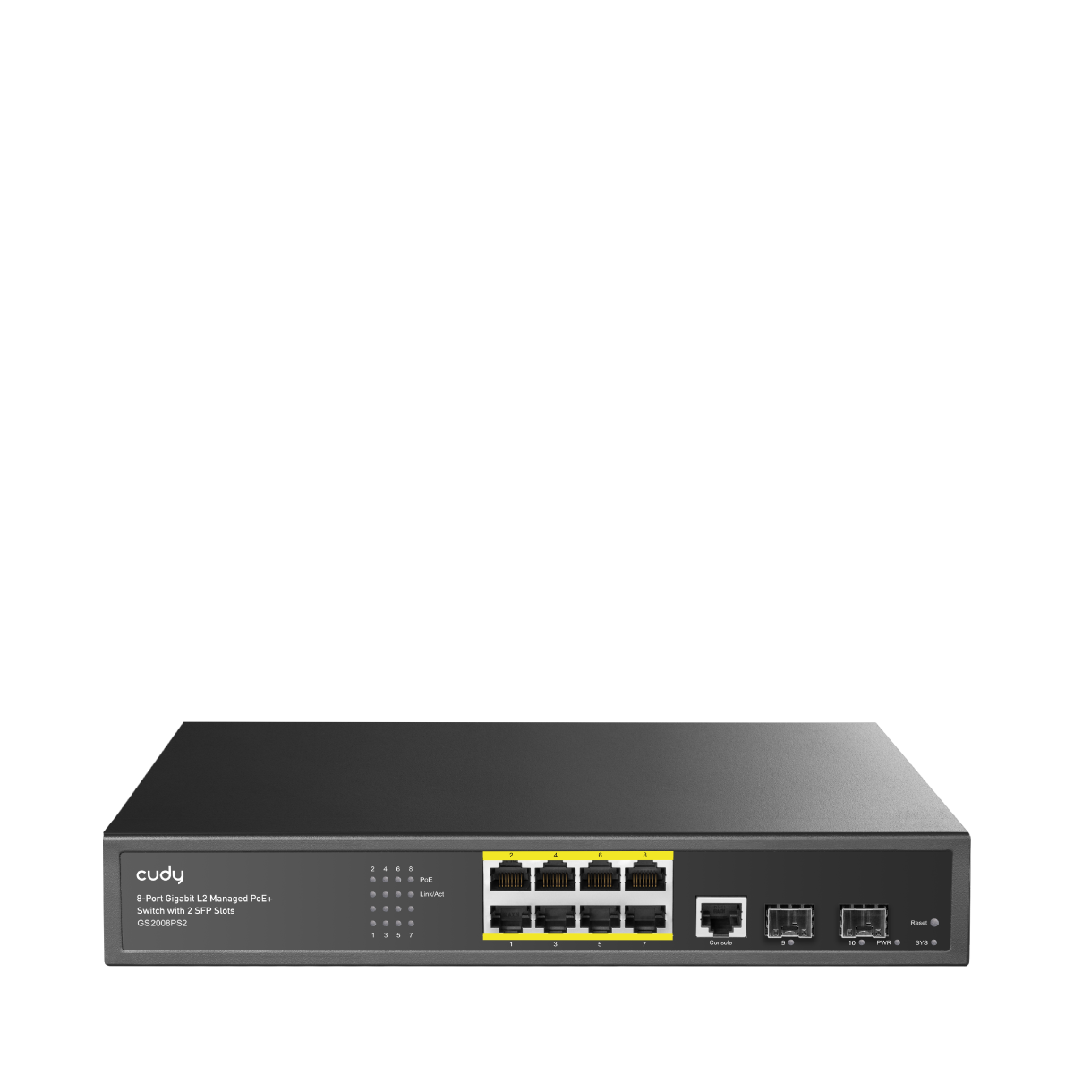 8-GbE PoE L2 Managed Switch with 2-SFP, GS2008PS2 1.0