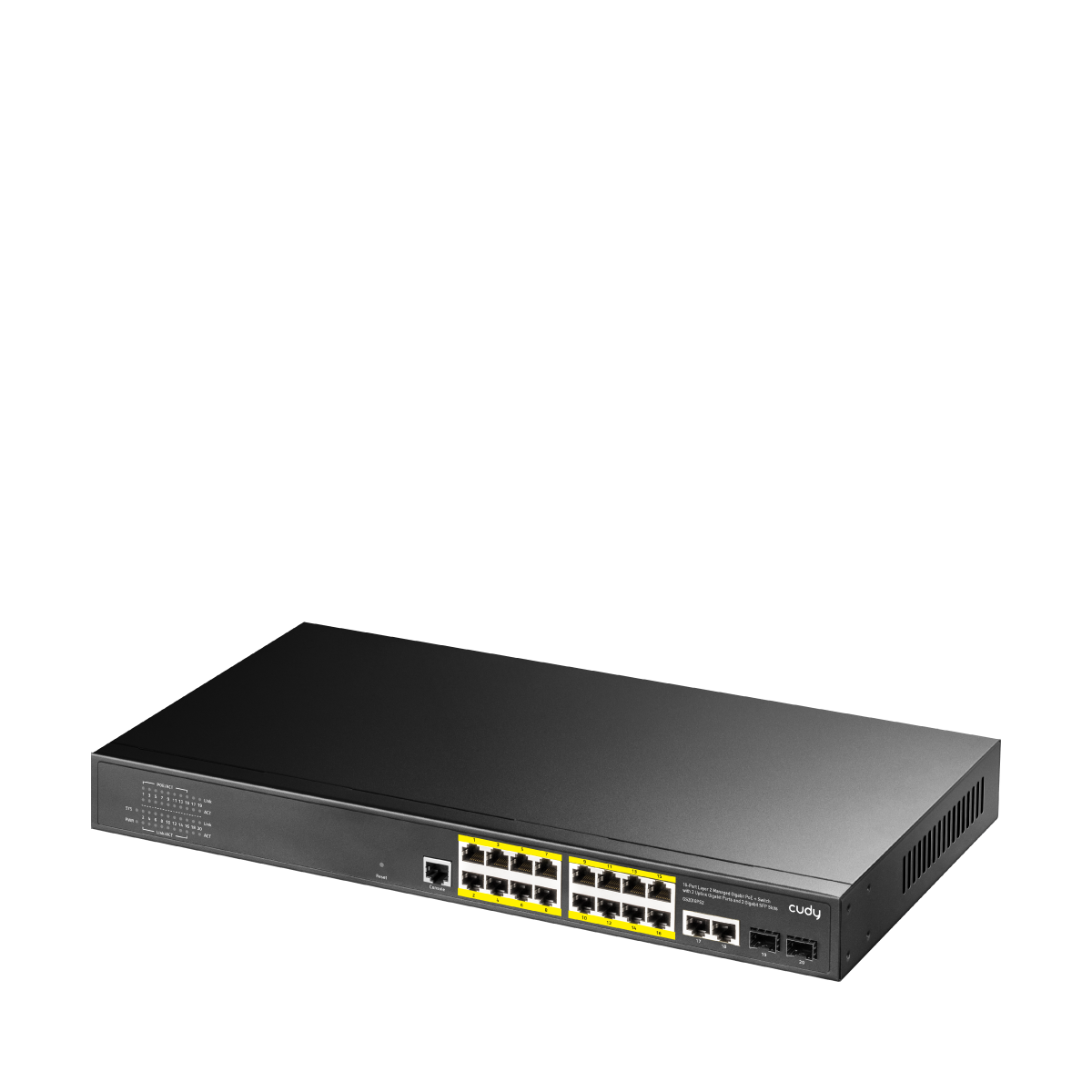 16-GbE PoE L2 Managed Switch with 2-GbE and 2-SFP, GS2018PS2 1.0