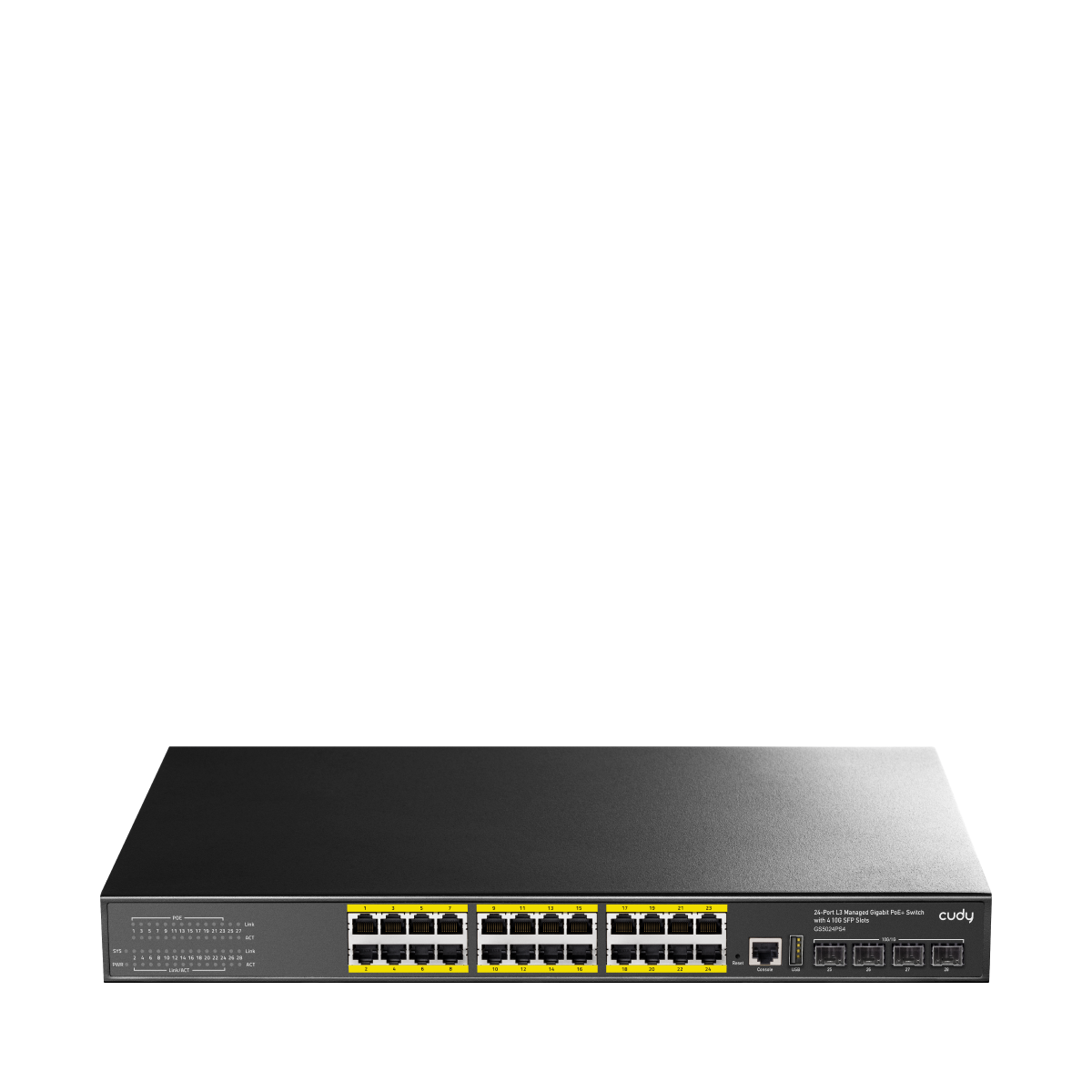 24-GbE PoE L3 Managed Switch with 4-SFP+, GS5024PS4 1.0
