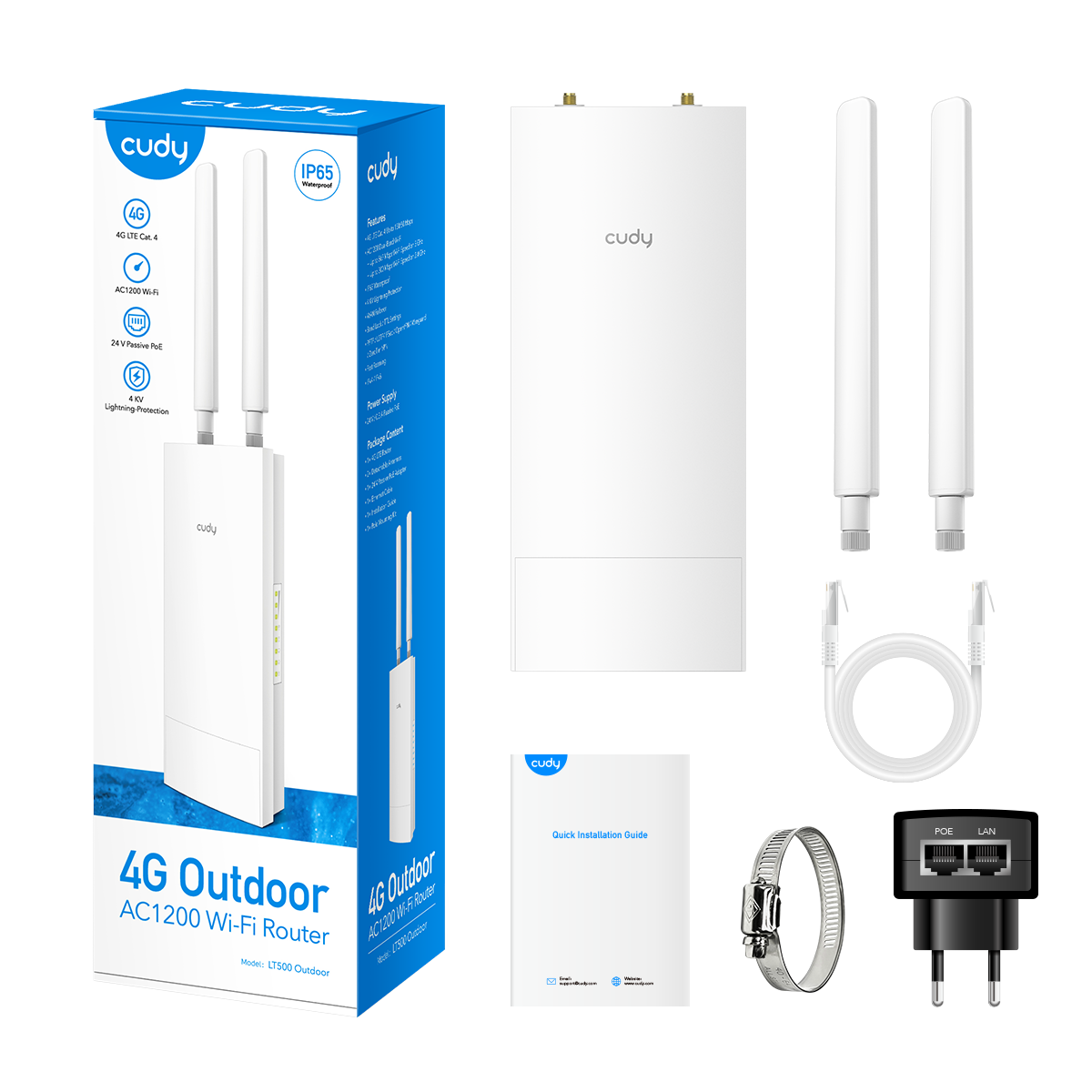 Outdoor/Indoor 4G AC1200 Wi-Fi Router, LT500 Outdoor 1.0