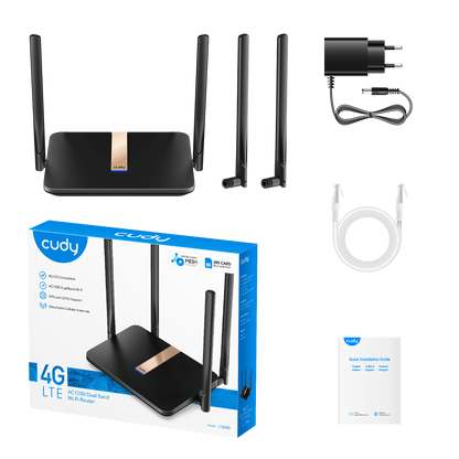 4G AC1200 Wi-Fi Router with Detachable Antennas, LT500D 2.0
