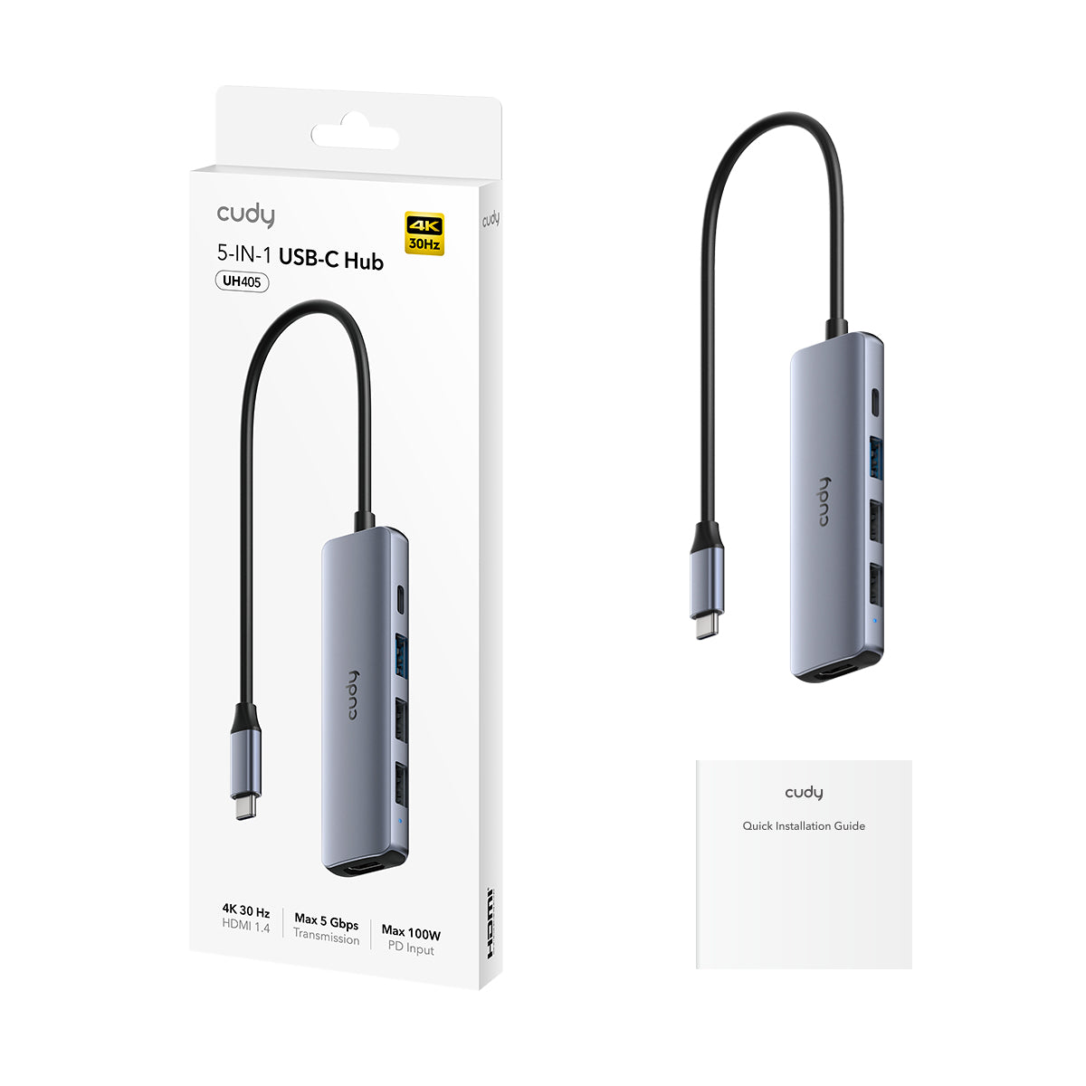 5-In-1 HDMI 4K USB-C Hub, UH405 1.0