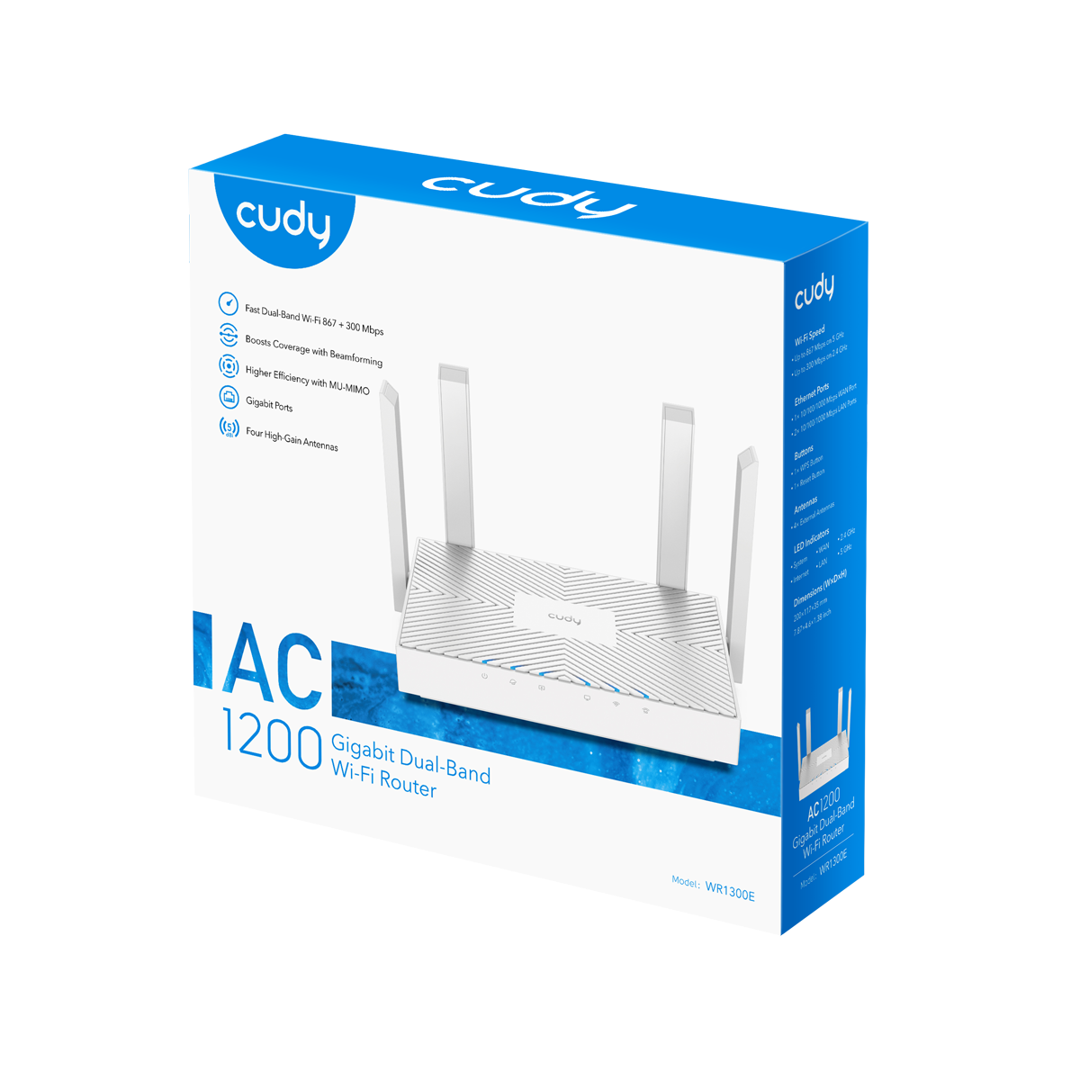 AC1200 Gigabit Mesh Wi-Fi Router, WR1300E 2.0