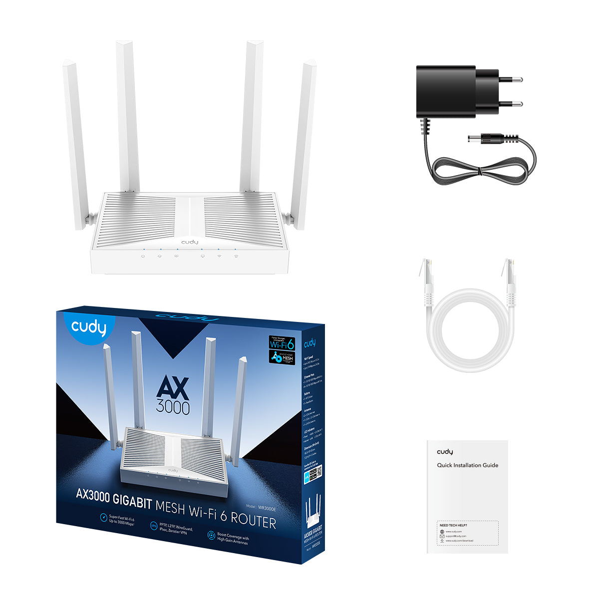 AX3000 千兆 Mesh Wi-Fi 6 路由器, WR3000E 1.0