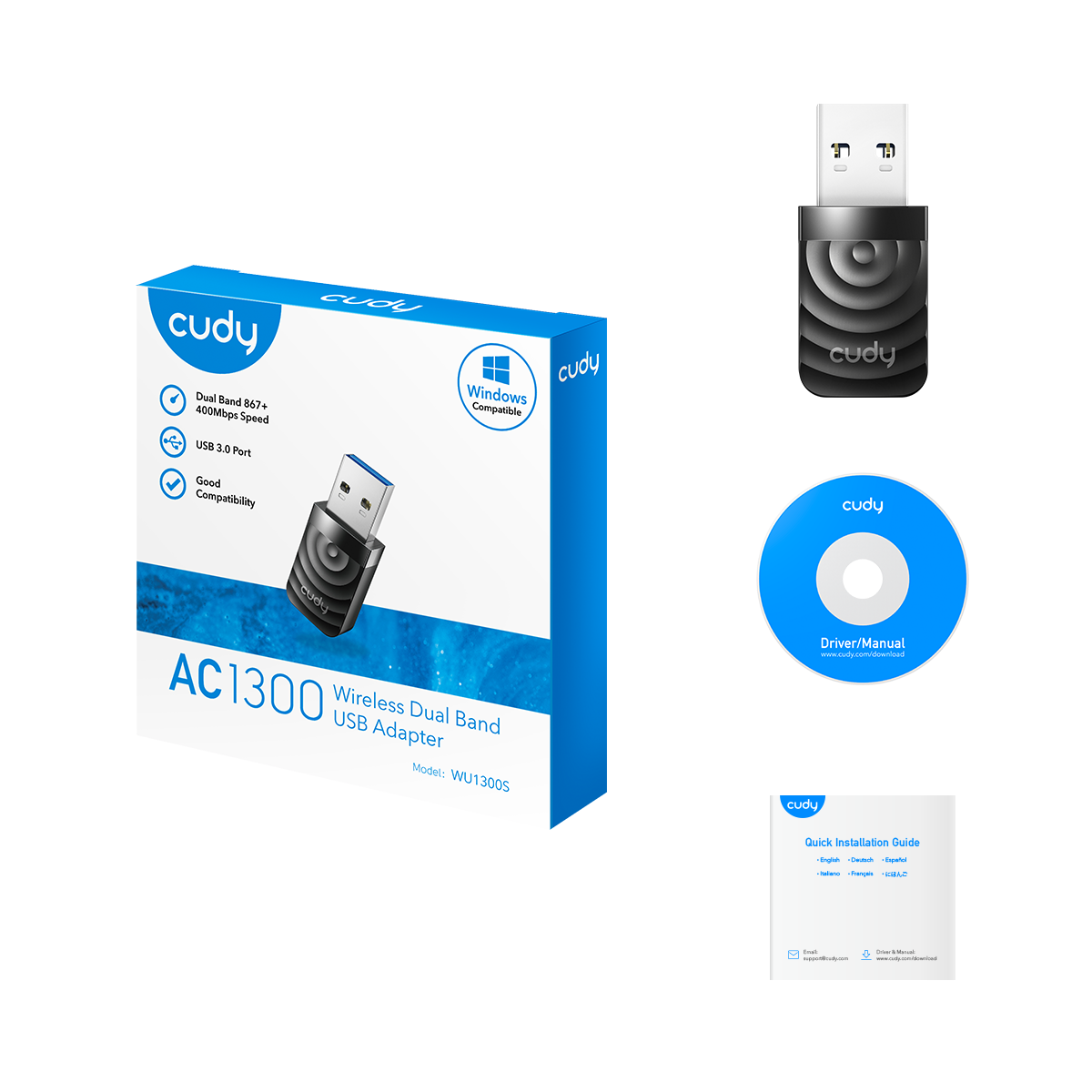 AC1300 Wi-Fi USB Adapter, WU1300S 1.0