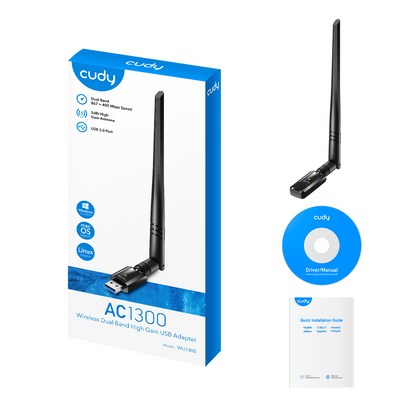 AC1300 Wi-Fi High-Gain USB Adapter, WU1400 1.0