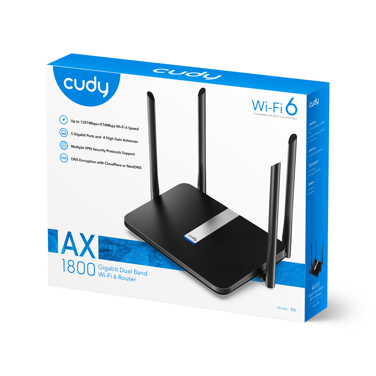 AX1800 Gigabit Mesh Wi-Fi 6 Router, X6 1.0