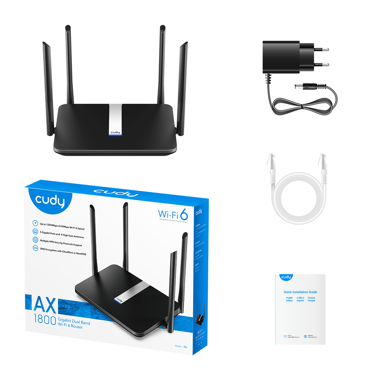 AX1800 Gigabit Mesh Wi-Fi 6 Router, X6 1.0